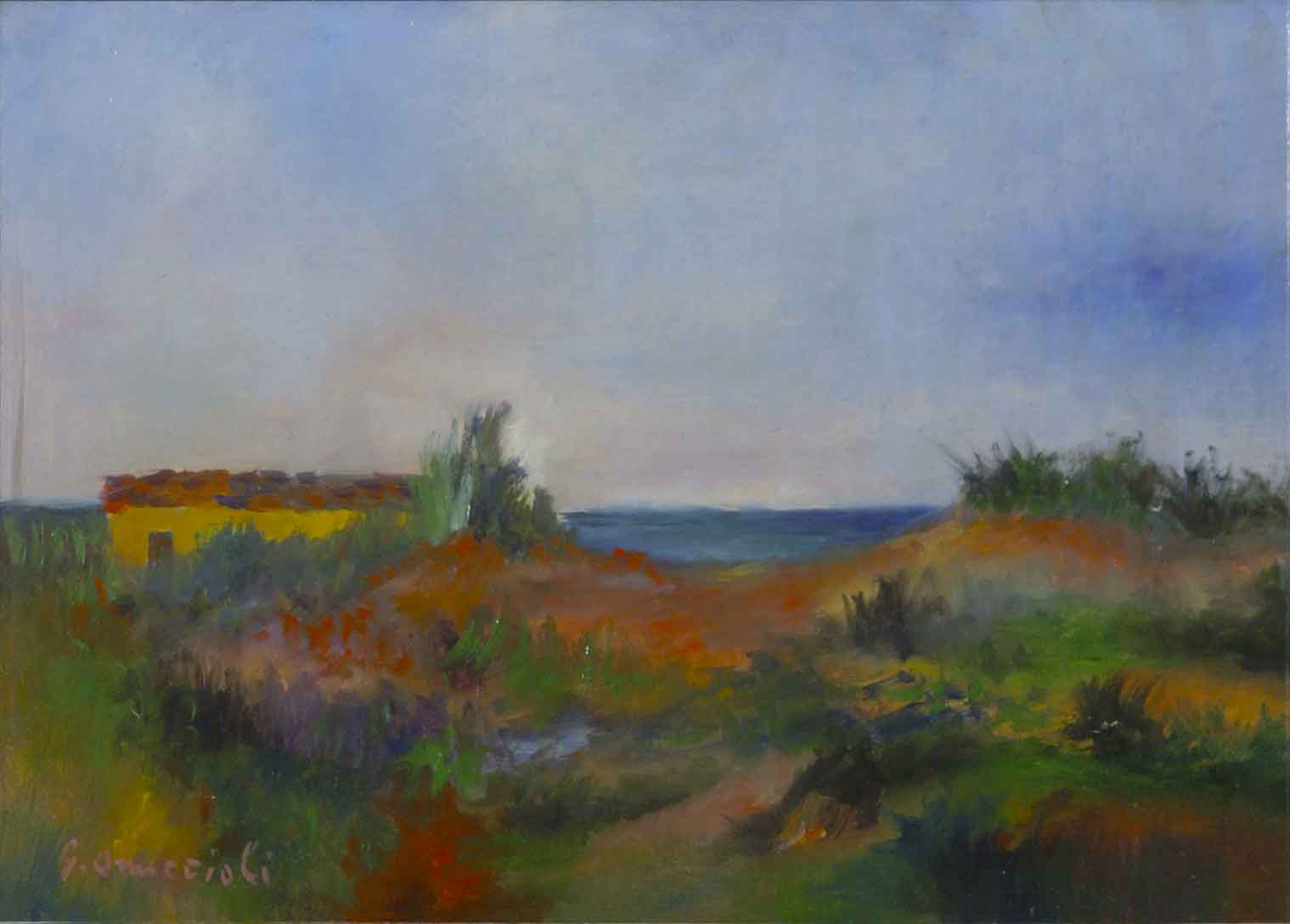 Giovanni Omiccioli (1901-1975), Paesaggio, olio su tela