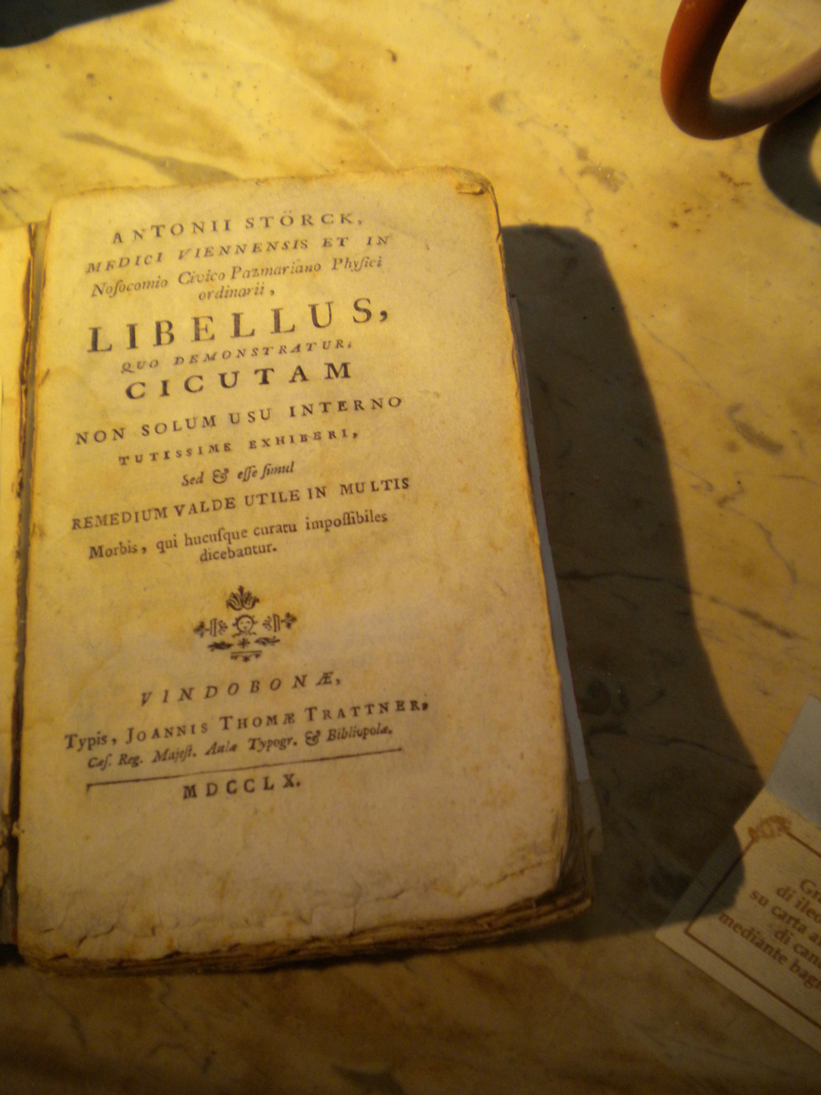 Libellus cicutam, Vienna 1760