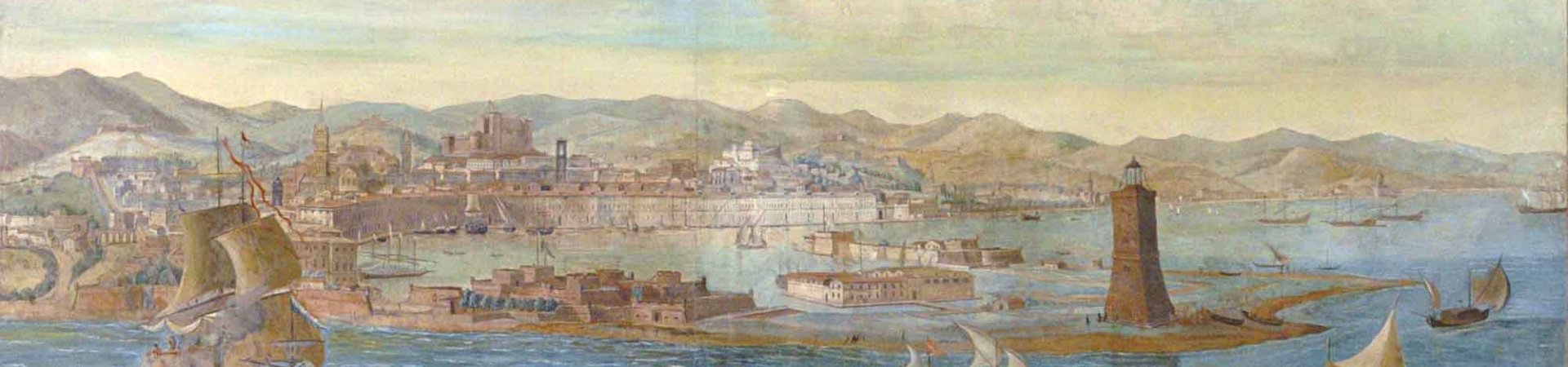 Gaspar van Wittel, Veduta del porto e della città di Messina, tempera, 1713