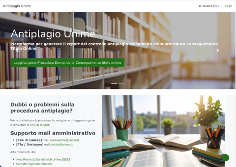 Piattaforma antiplagio.unime.it