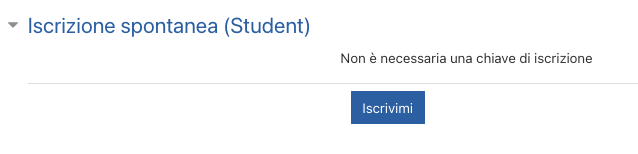 e-learning moodle Screenshot iscrizione spontanea