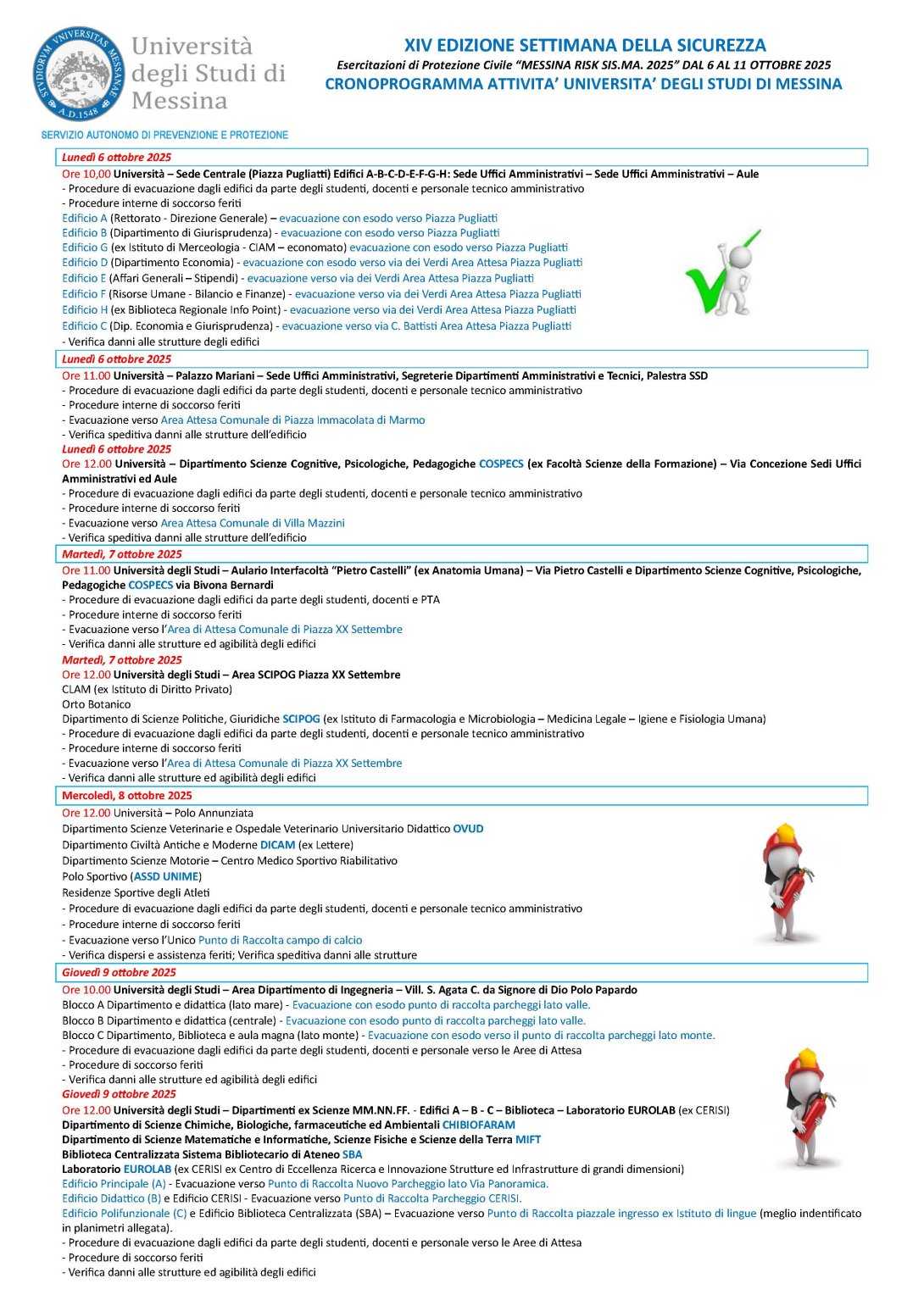 Cronoprogramma Attività XIV Settimana Sicurezza UNIME